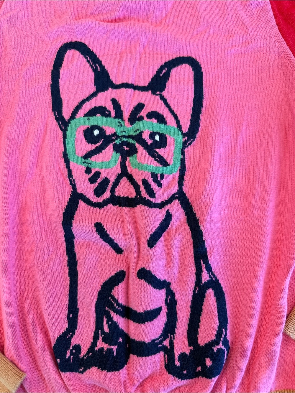 Oxknit French Bulldog Colorblock Sweater - M - Picture 2 of 3